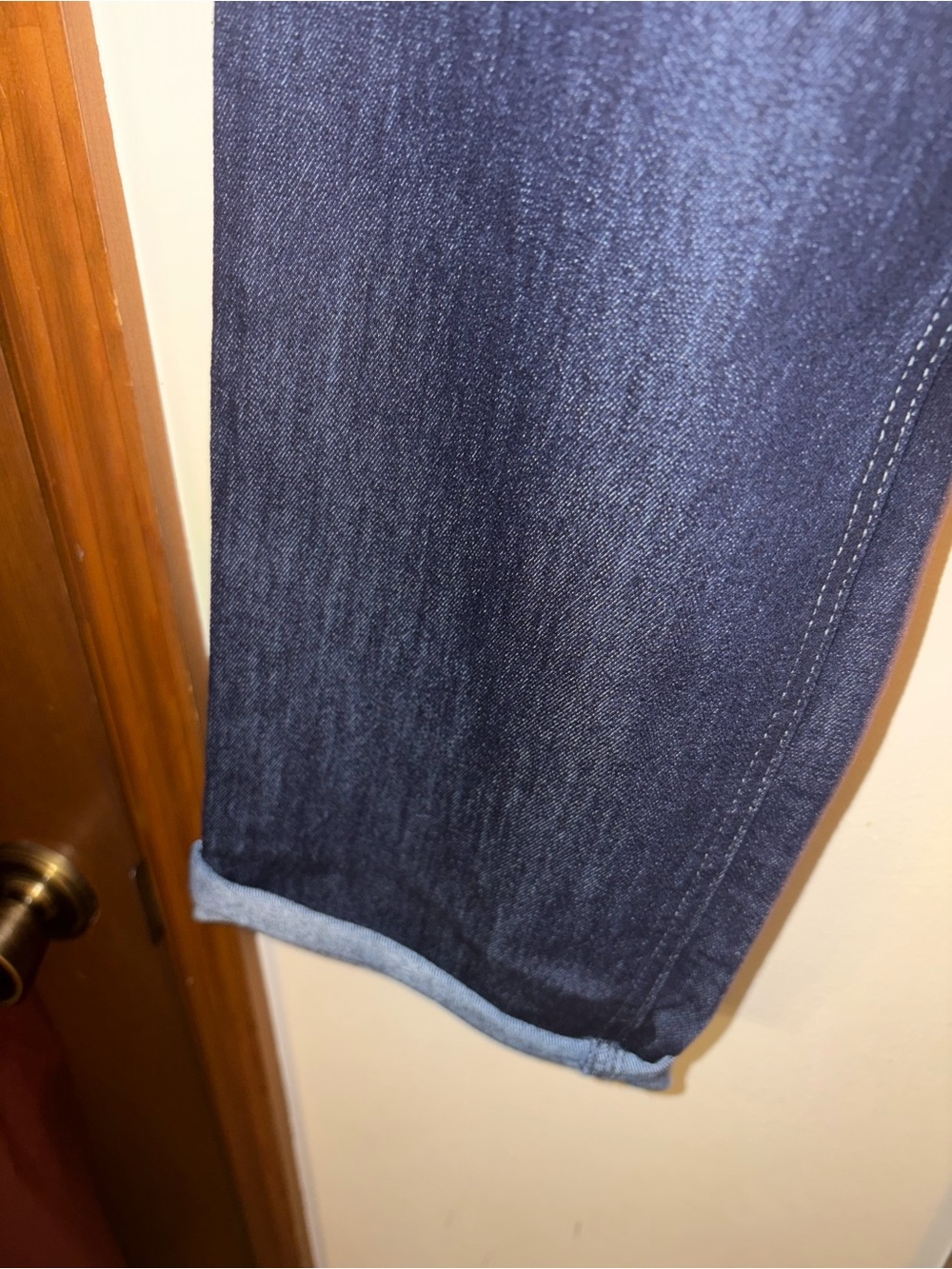 Women's Straight-Leg Dark Blue Jeans - Picture 3 of 5